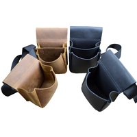 Colonial Leather Single Compartment Shot Gun Leather Pouch- Brown