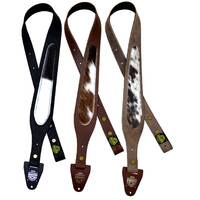 60MM Tapered Genuine Leather Cowhide Inlay Gun Sling in brown