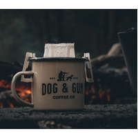 Dog & Gun Enamel Mugs - Sandy Taupe