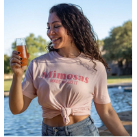 Women's Mimosas Made Me Do It Boyfriend Fit T-Shirt - Light Pink