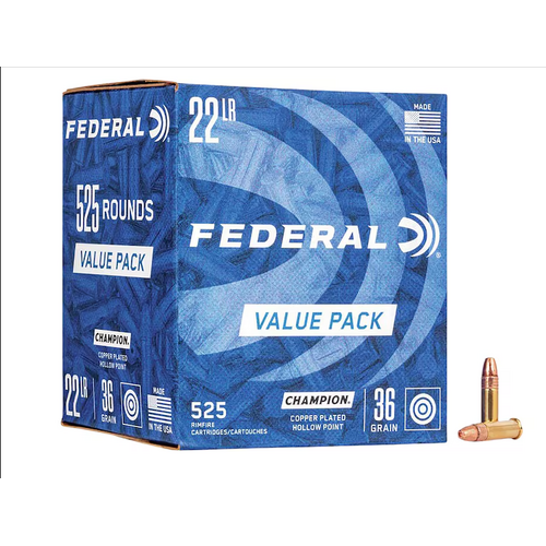 Federal Champion 22LR 36gr HP HV 1260fps 525pk