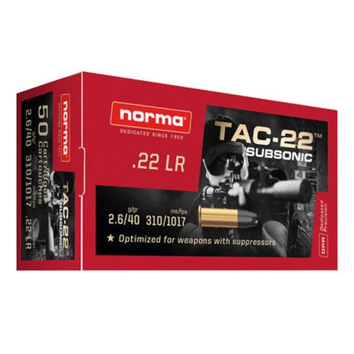 Norma Tac-22 22LR Subsonic 40gr HP
