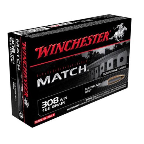 Winchester Match 308WIN 168gr Sierra BTHP (20PK)