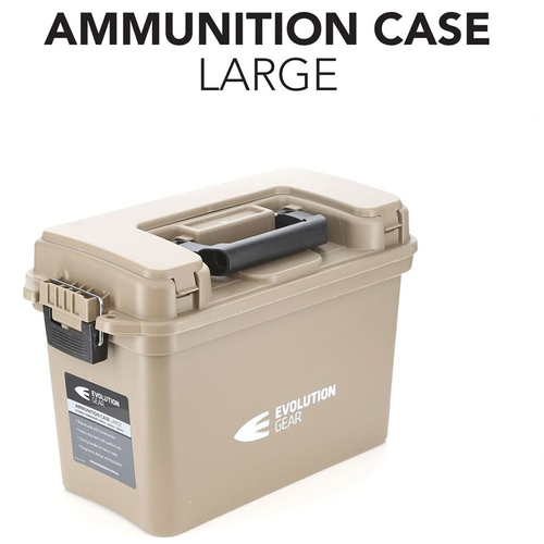 Evolution Large Ammunition Case Weatherproof Ammo Bx/ dry Box in Desert Tan