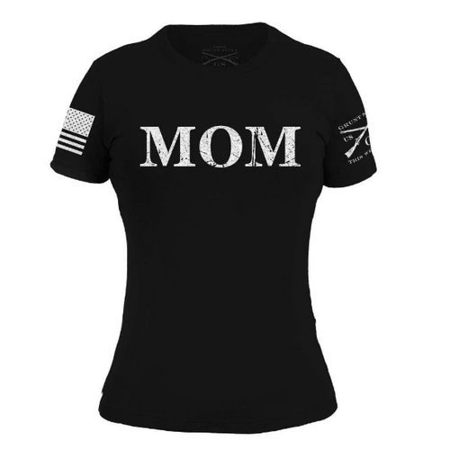 GRUNT STYLE Women's Mom Defined Boyfriend Fit T-Shirt Black SzM