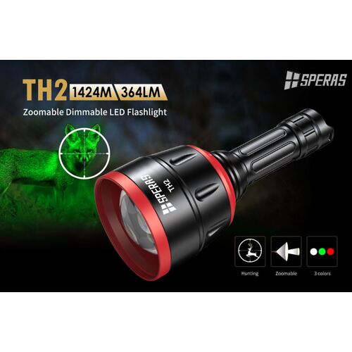 Speras-TH2 Torch, Adjustable focus 364lm/1424M with Battery
