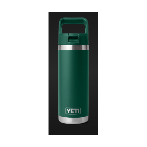 YETI  Rambler 18 oz C Straw Bottle Black Forest Green